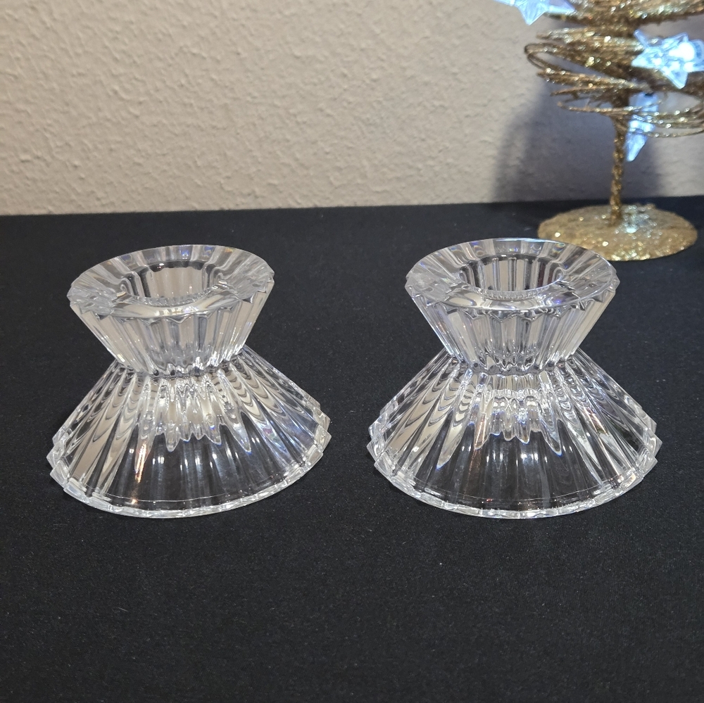 Elegant Vintage Tipperary Made In Ireland Crystal Candle Holders